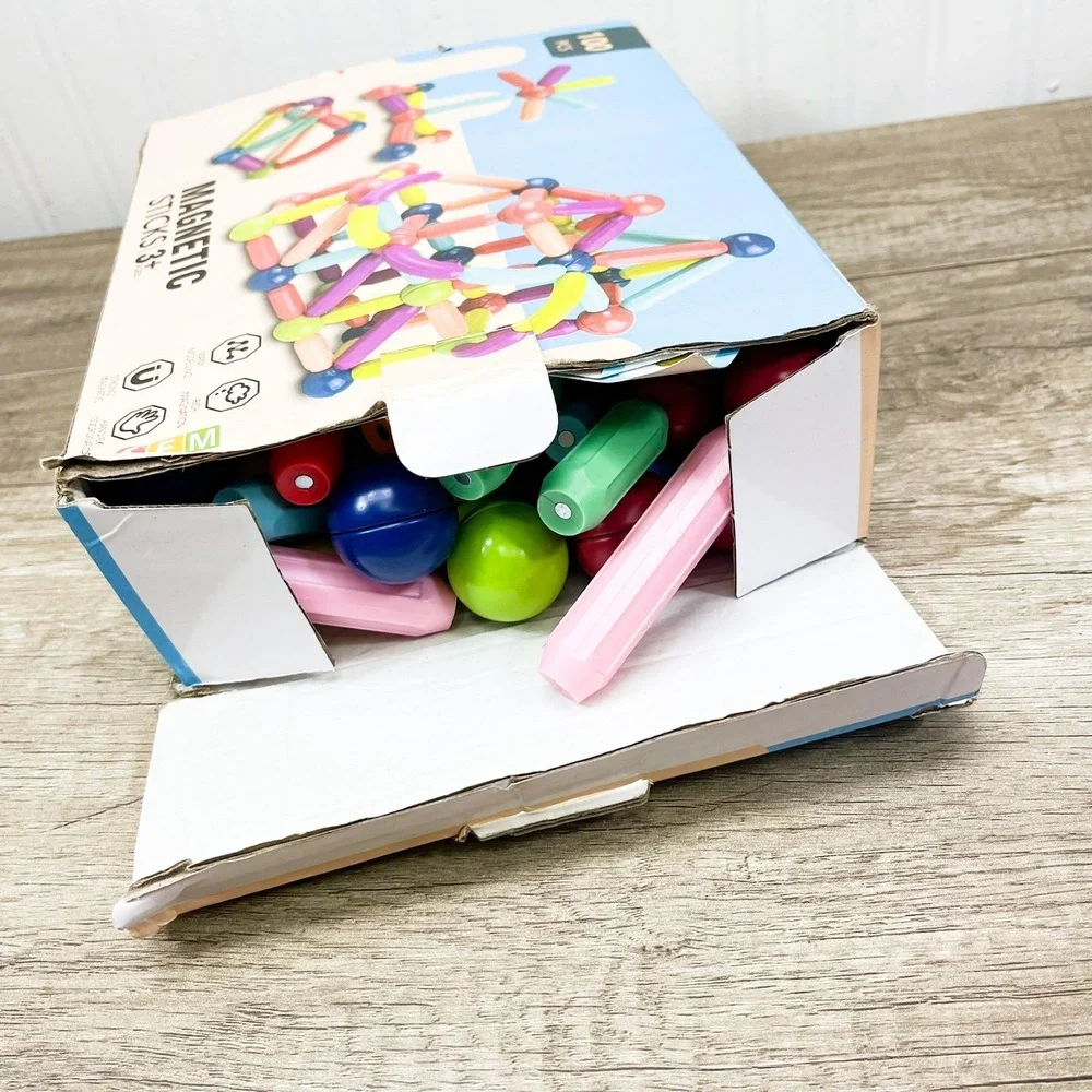 Magnetic Balls and Rods Set,Magnetic Building Blocks Montessori Magnet Toys